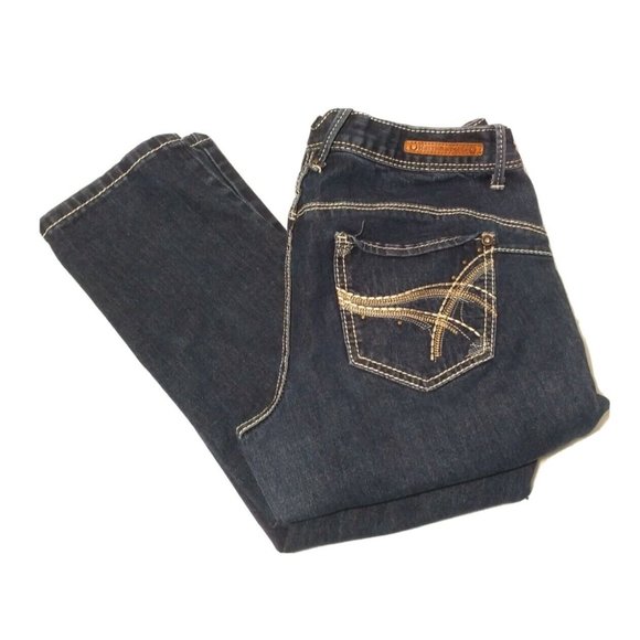 Rhythm In Blues Jeans Rhythm In Blues Jeans Denim Blue Ankle Leg Dark Wash Womens Size 6 Reg